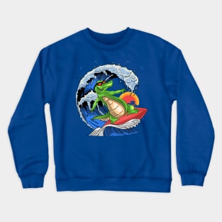 Surfing Alligator Crewneck Sweatshirt